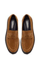 Kadın Taba Kalın Tabanlı Süet Deri Maskülen Loafer | Derimod