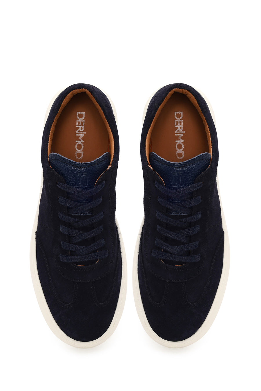 Erkek Lacivert Bağcıklı Süet Deri Sneaker