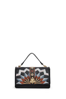 Woman Black Long-Strap Printed Shoulder Bag | Derimod