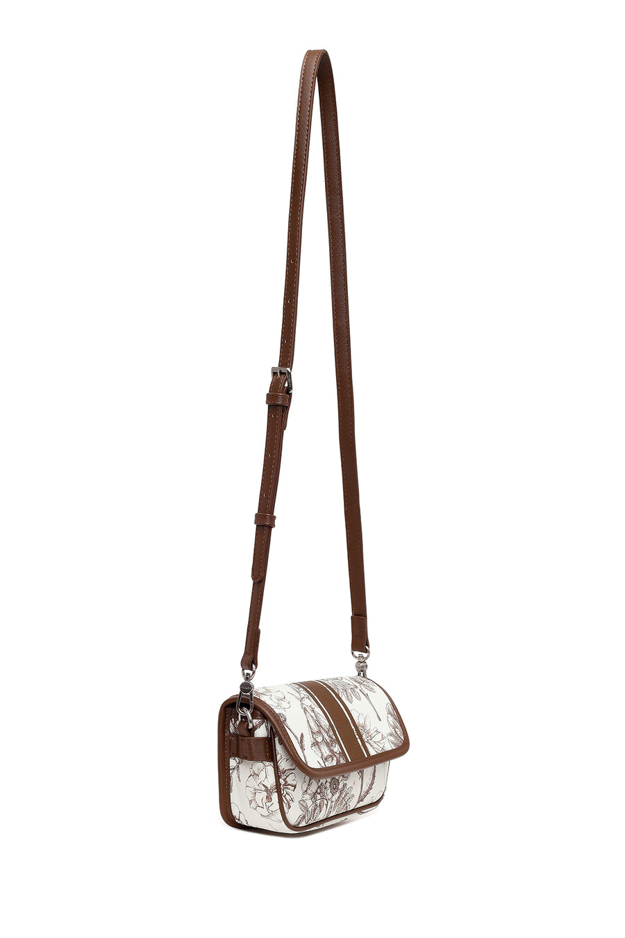 Woman Brown Printed Mini Crossbody Bag