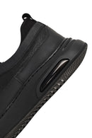 Erkek Siyah Bağcıklı Kalın Tabanlı Deri Sneaker | Derimod