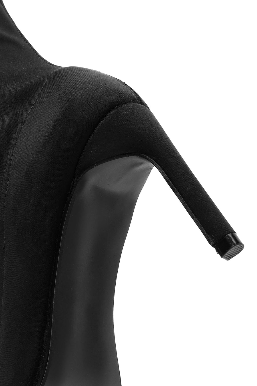 Woman Black Stretch Stiletto Heel Boots