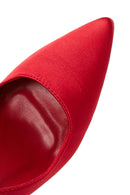 Women's Red Ankle Strap Satin Heeled Shoes | Derimod