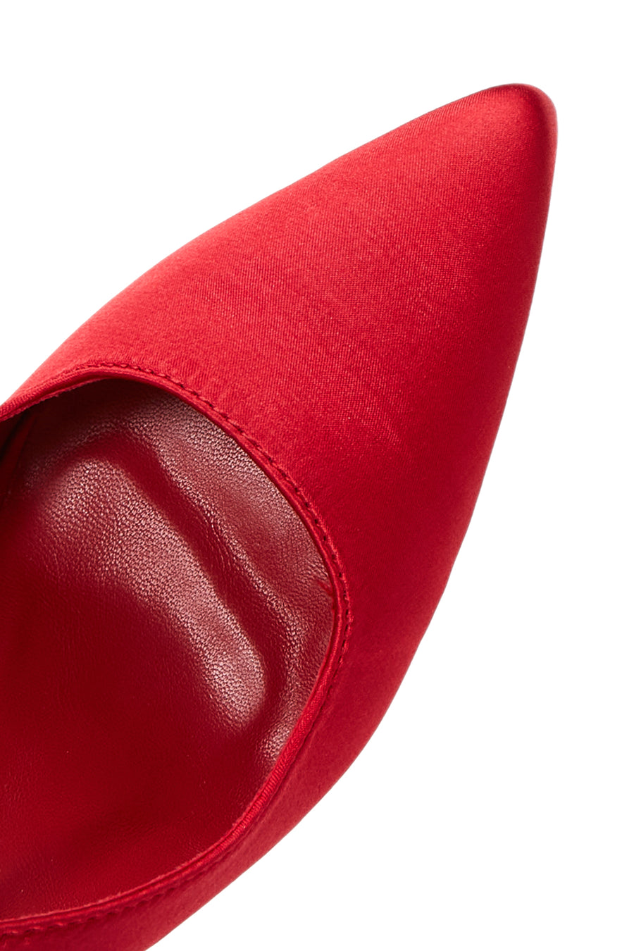 Women's Red Ankle Strap Satin Heeled Shoes