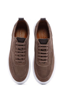 Erkek Vizon Bağcıklı Süet Deri Sneaker | Derimod