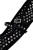 Women's Black Buckled Stoned Leather Ballerinas | Derimod