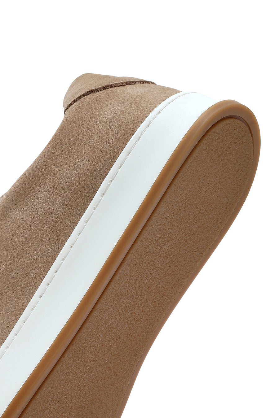 Erkek Bej Bağcıklı Nubuk Deri Sneaker