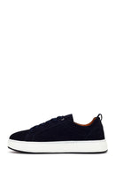 Erkek Lacivert Bağcıklı Süet Deri Sneaker | Derimod