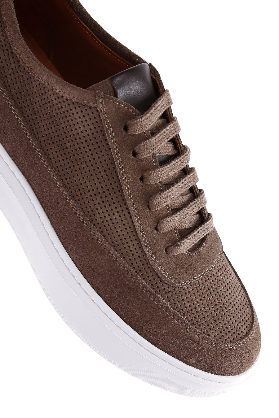 Erkek Vizon Bağcıklı Süet Deri Sneaker