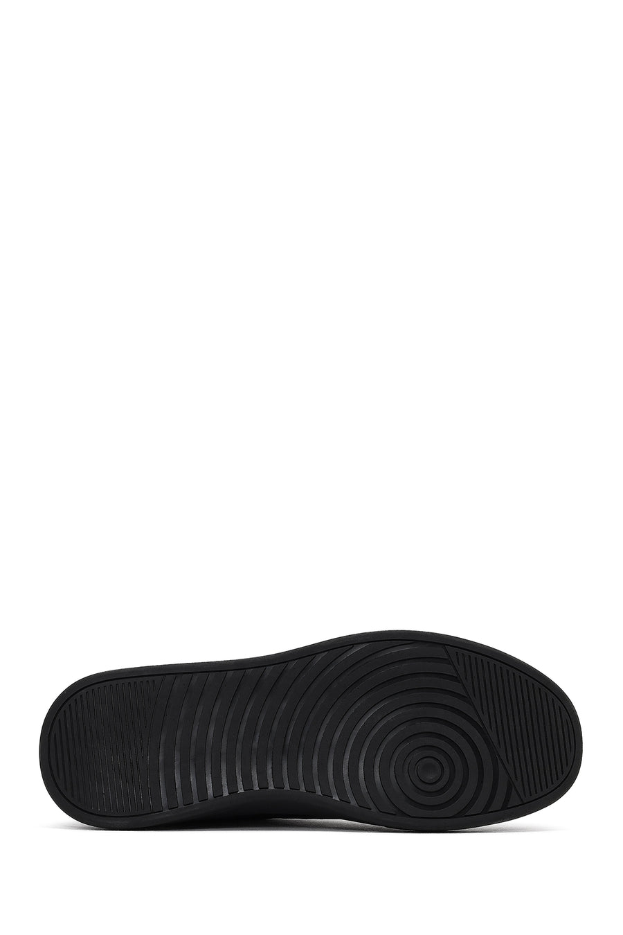 Erkek Siyah Bağcıklı Kalın Tabanlı Deri Sneaker