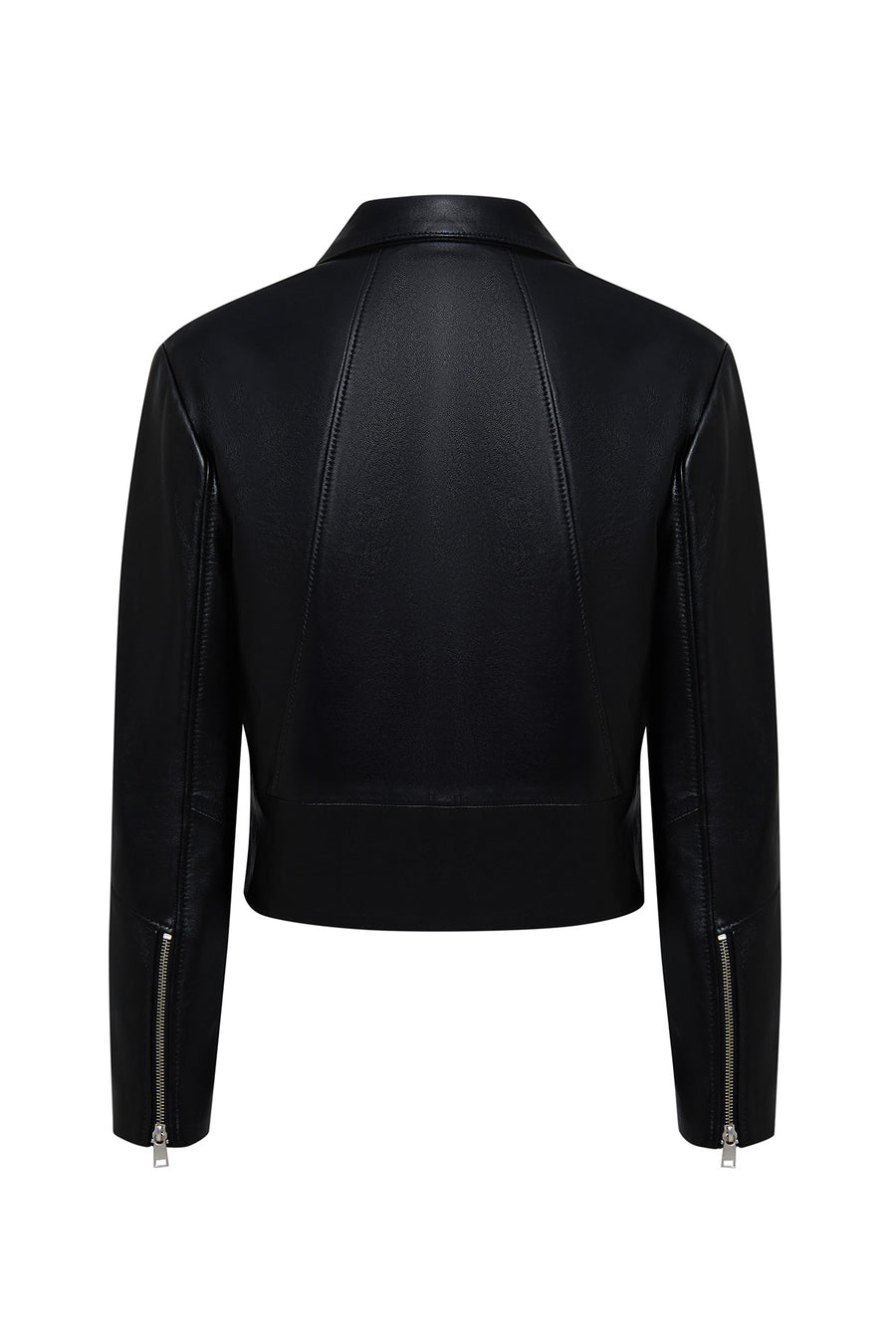 Dolores Women's Black Lapel Short Leather Jacket