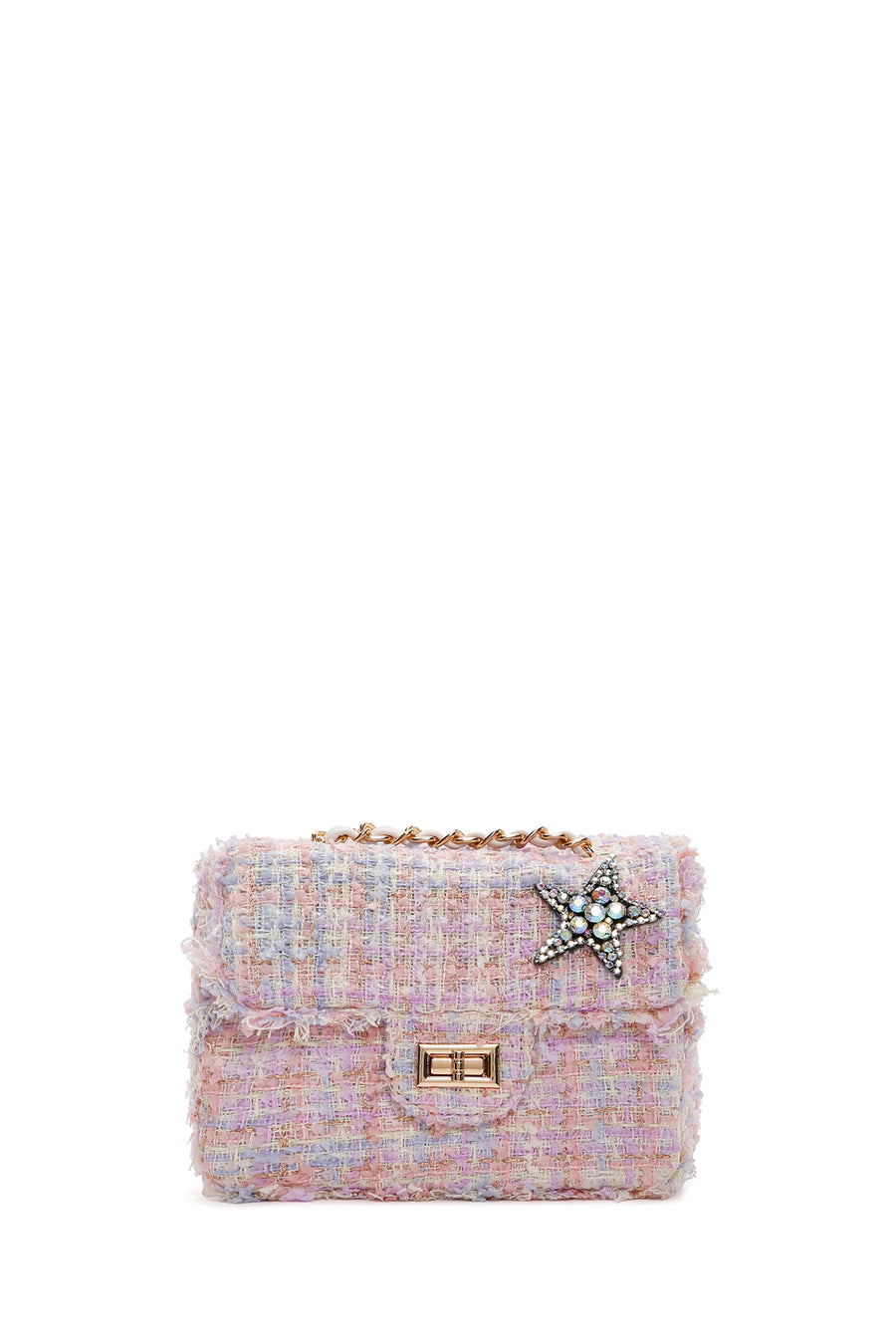 Women's Pink Long Strap Shoulder Bag with Accessories