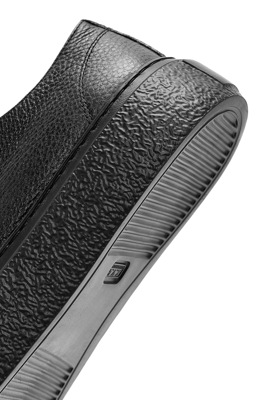 Erkek Siyah Bağcıklı Deri Sneaker