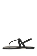 Woman Black Flip-Flop Sandals | Derimod
