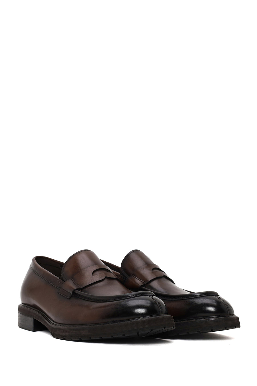 Erkek Kahverengi Deri Casual Loafer