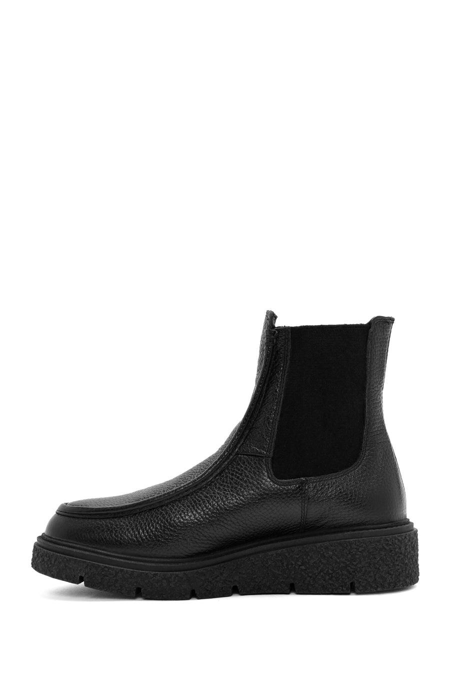 Women's Black Leather Chelsea Boots