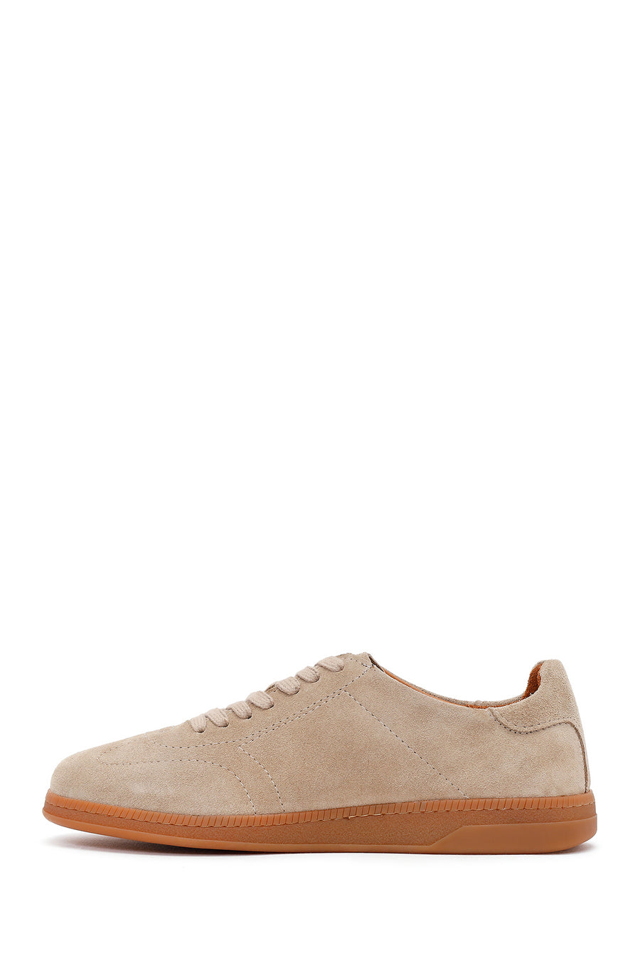 Male Beige Lace-up Suede Leather Sneaker