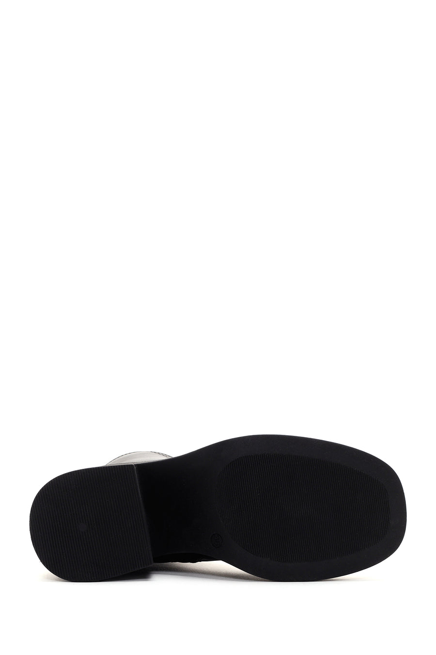 Women's Black Leather Heeled Boots