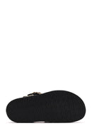 Women's Black Strappy Leather Sandals | Derimod