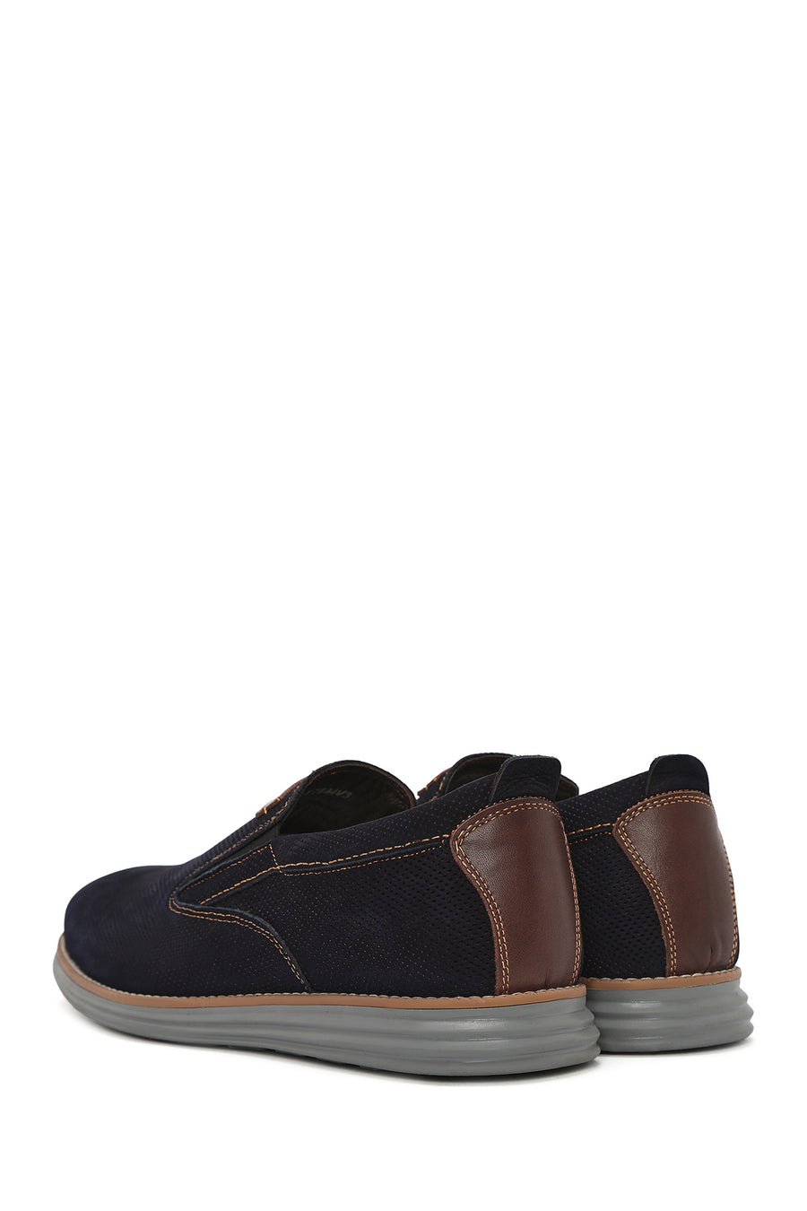 Erkek Lacivert Nubuk Deri Casual Loafer