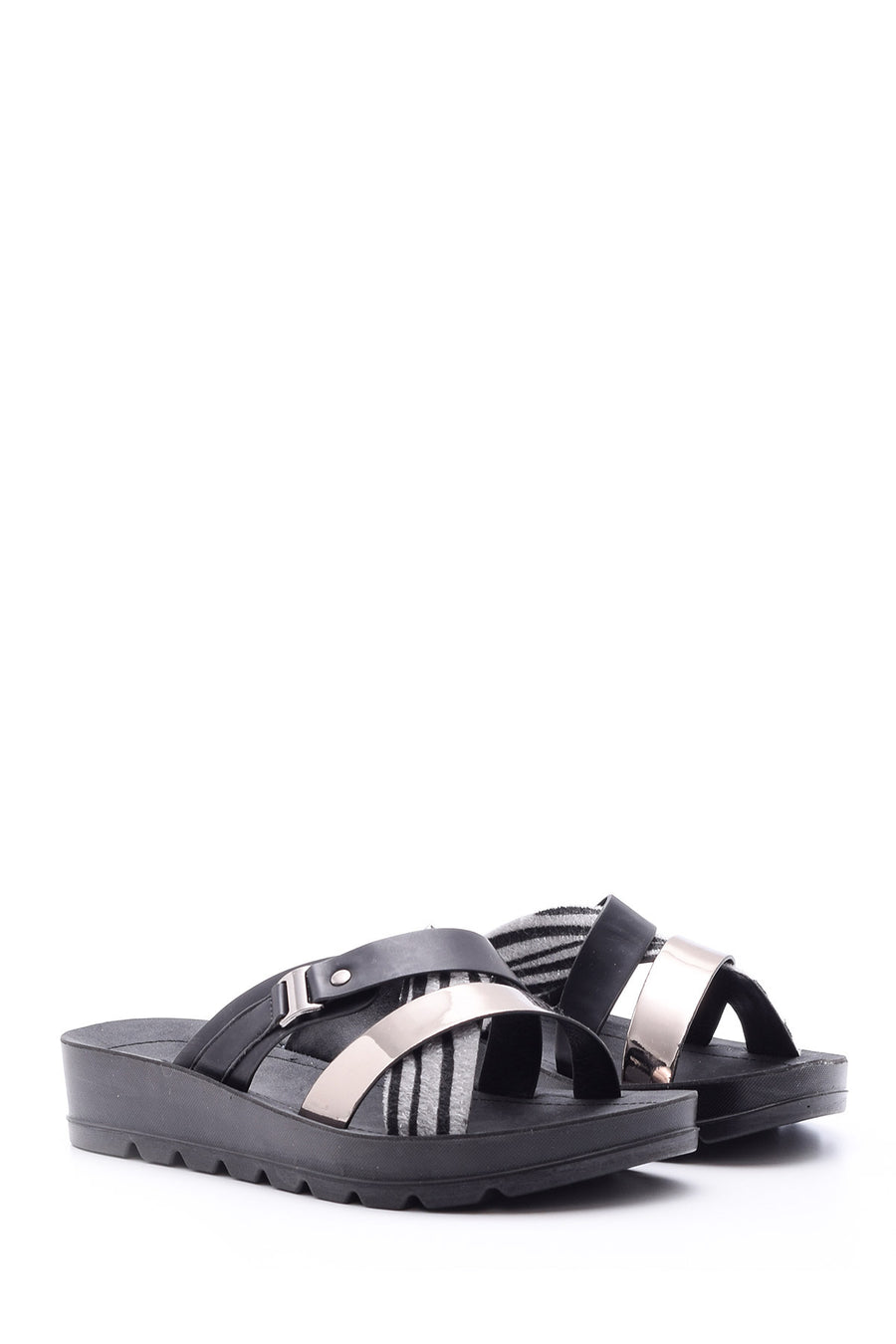 Women's Zebra Detailed Slippers