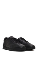 Erkek Siyah Bağcıklı Deri Casual Sneaker | Derimod