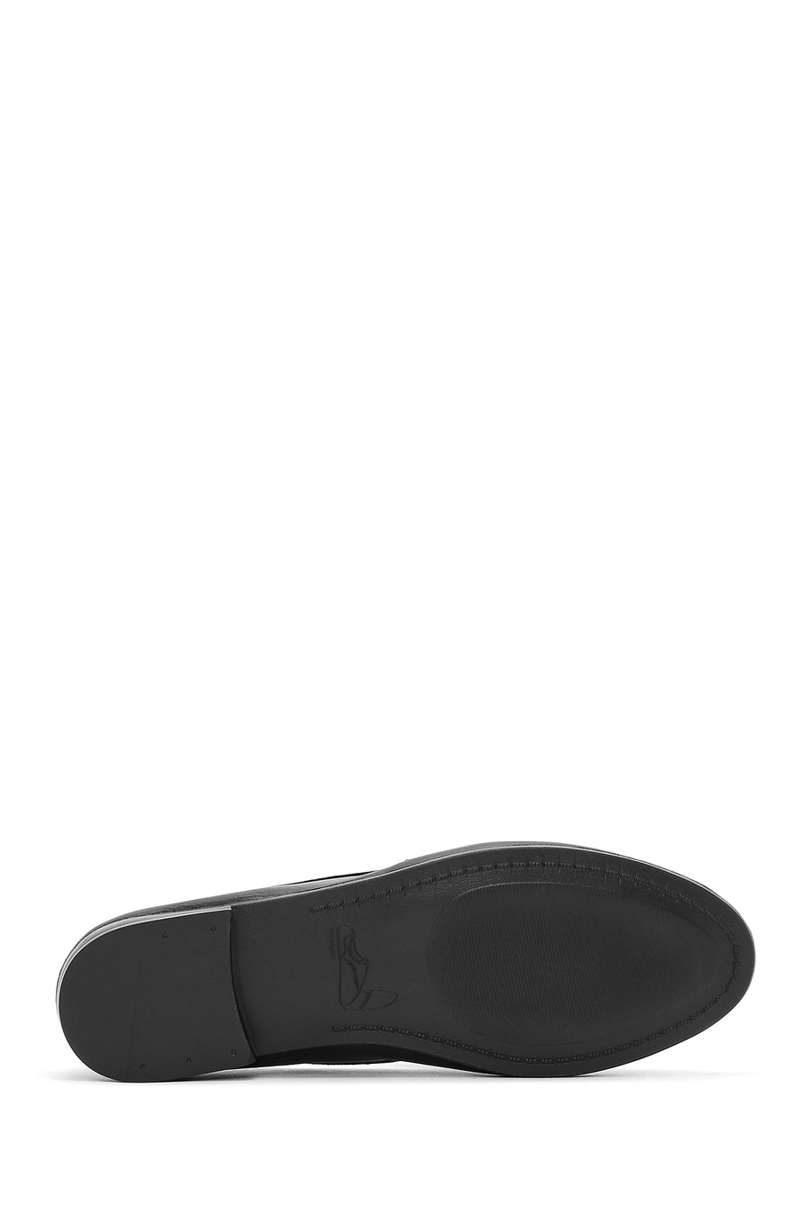 Kadın Siyah Deri Maskülen Loafer