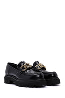 Kadın Siyah Rugan Deri Tokalı Casual Loafer | Derimod