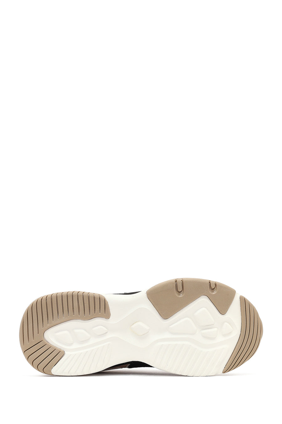 Women's Beige Lace-Up Thick-Soled Sneaker