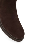Woman Brown Zip Closure Suede Boots | Derimod