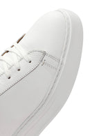 Erkek Beyaz Bağcıklı Kalın Tabanlı Deri Sneaker | Derimod