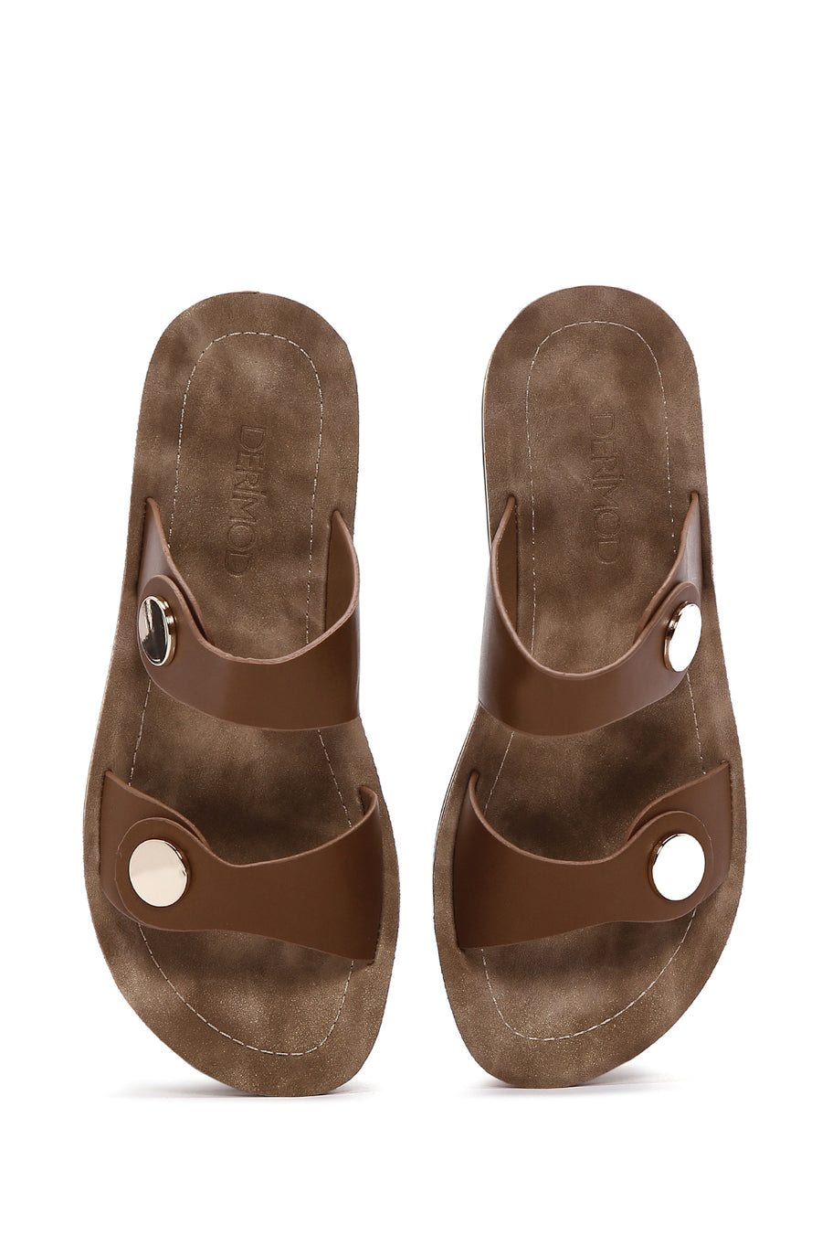 Women's Tan Thick Soled Slippers