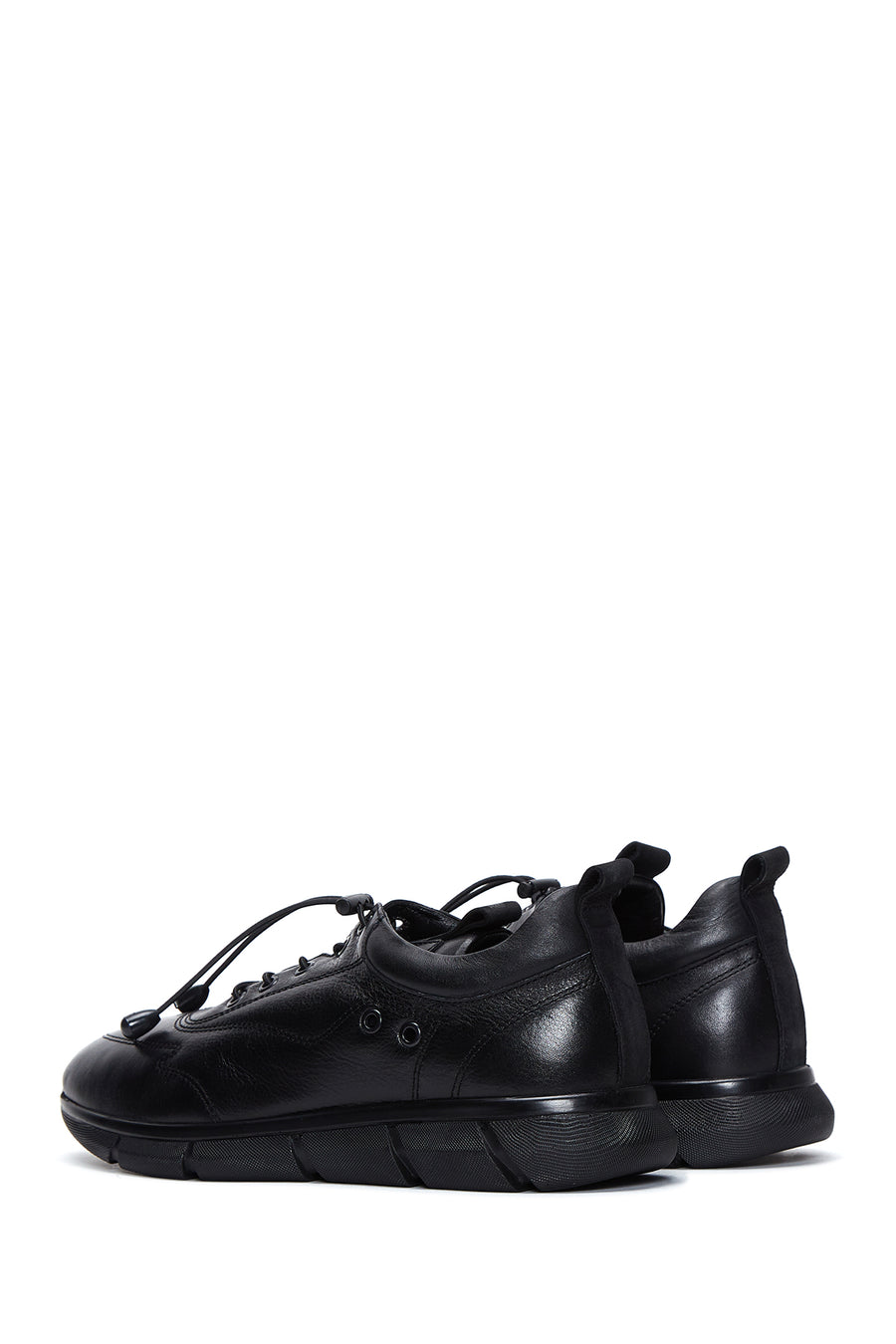 Erkek Siyah Deri Casual Sneaker