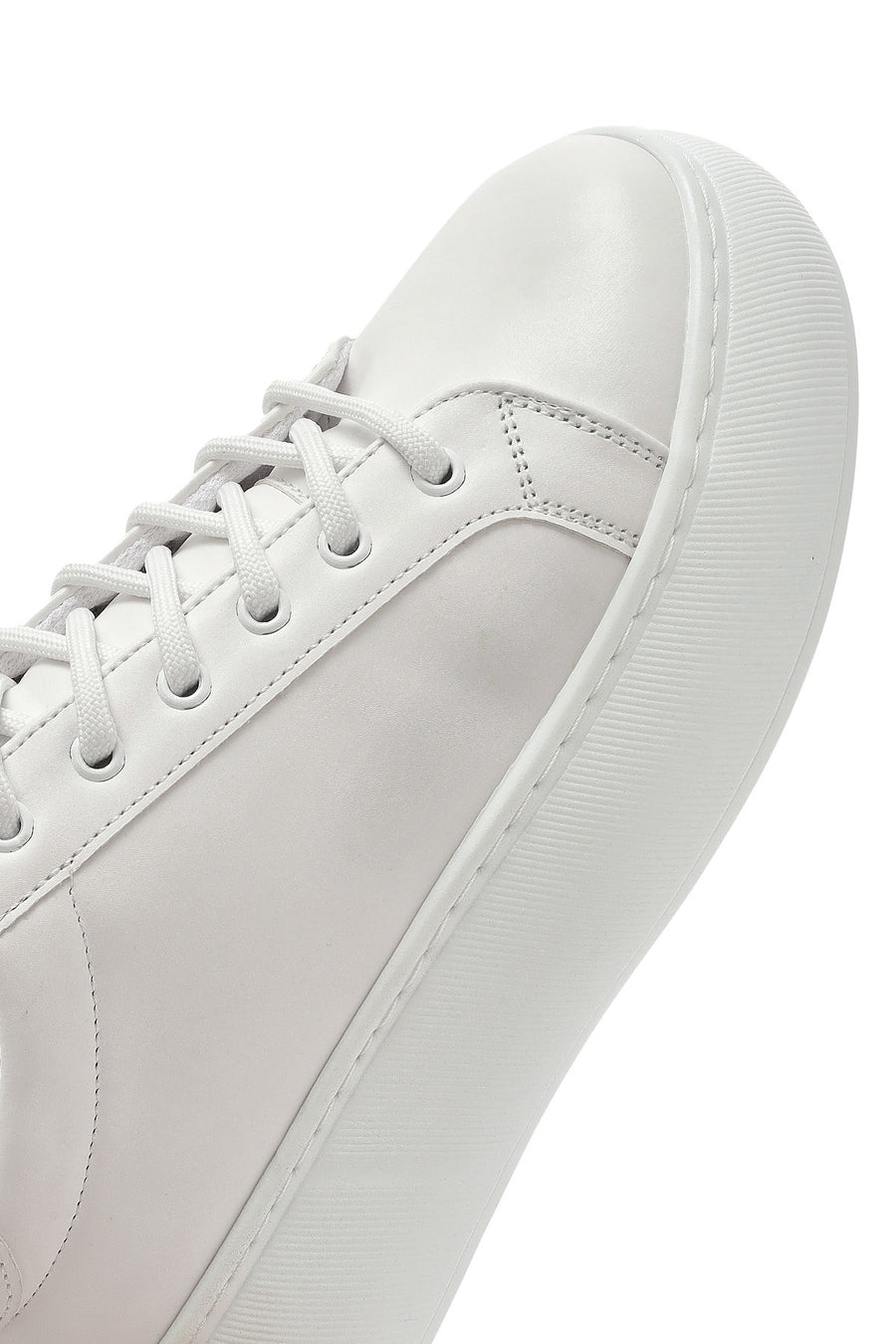 Kadın Beyaz Bağcıklı Kalın Tabanlı Sneaker