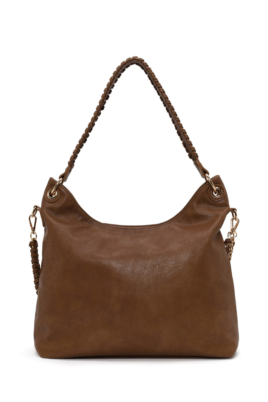 Woman Tan Long-Strap Shoulder Bag