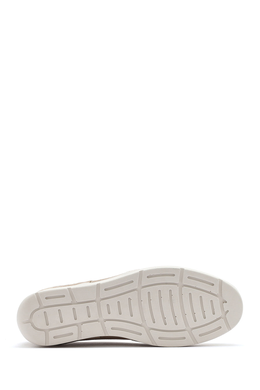Kadın Bej Dolgu Topuklu Süet Deri Comfort Loafer