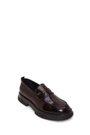 Erkek Bordo Kalın Tabanlı Deri Loafer | Derimod