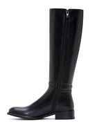 Woman Black Zippered Buckle Detail Leather Boot | Derimod