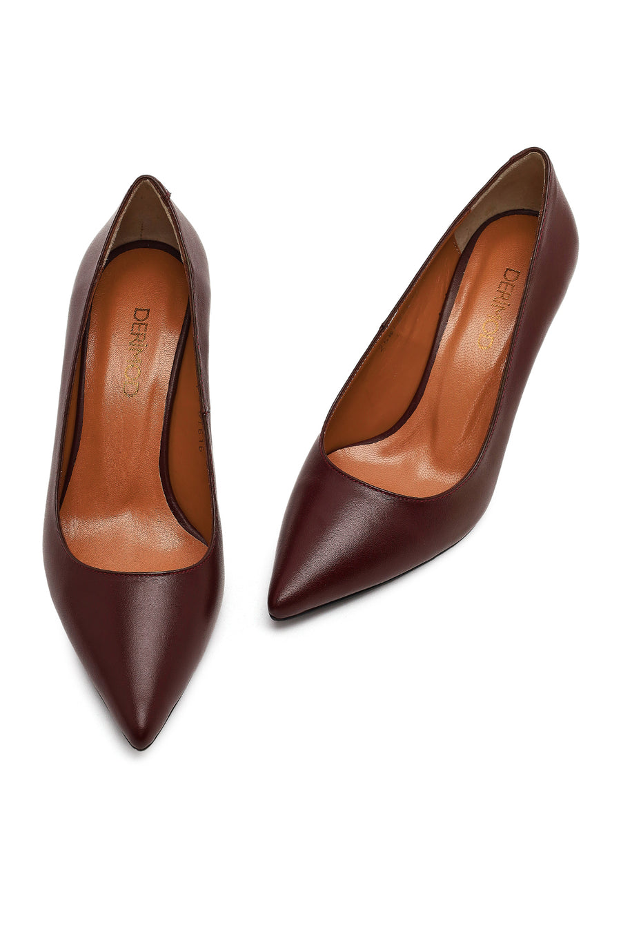 Kadın Bordo İnce Topuklu Deri Stiletto