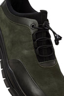 Men's Green Lace-Up Nubuck Leather Casual Sneaker | Derimod