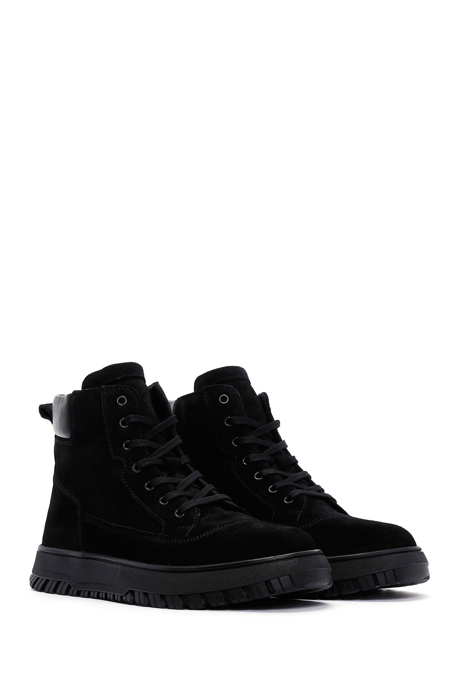 Men's Black Suede Leather Sports Boots