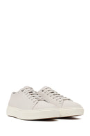 Male White Lace-Up Leather Sneaker | Derimod