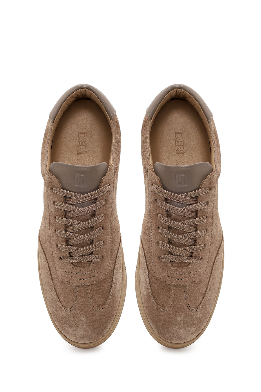 Male Beige Lace-Up Suede Leather Sneaker