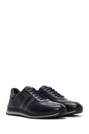 Erkek Lacivert Deri Casual Sneaker | Derimod