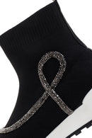 Women's Black Fabric High Top Sneakers | Derimod