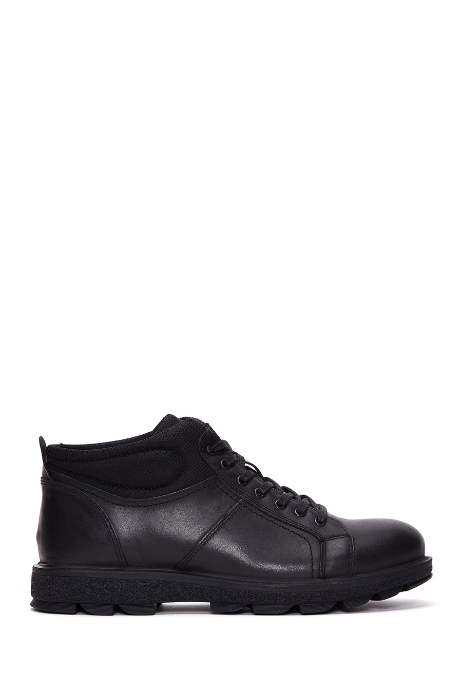 Men's Black Leather Casual Boots 23WFD682118 | Derimod