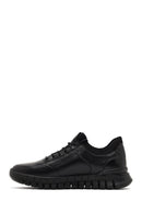 Erkek Siyah Bağcıklı Kalın Tabanlı Deri Casual Sneaker | Derimod