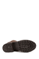 Women's Brown Zippered Suede Leather Boots | Derimod