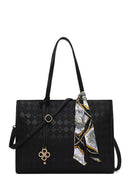 Woman Black Printed Classic Shoulder Bag | Derimod