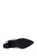 Derimod Gritti Woman Burgundy Zip Closure Thick-Heeled Patent Leather Leather Boots | Derimod